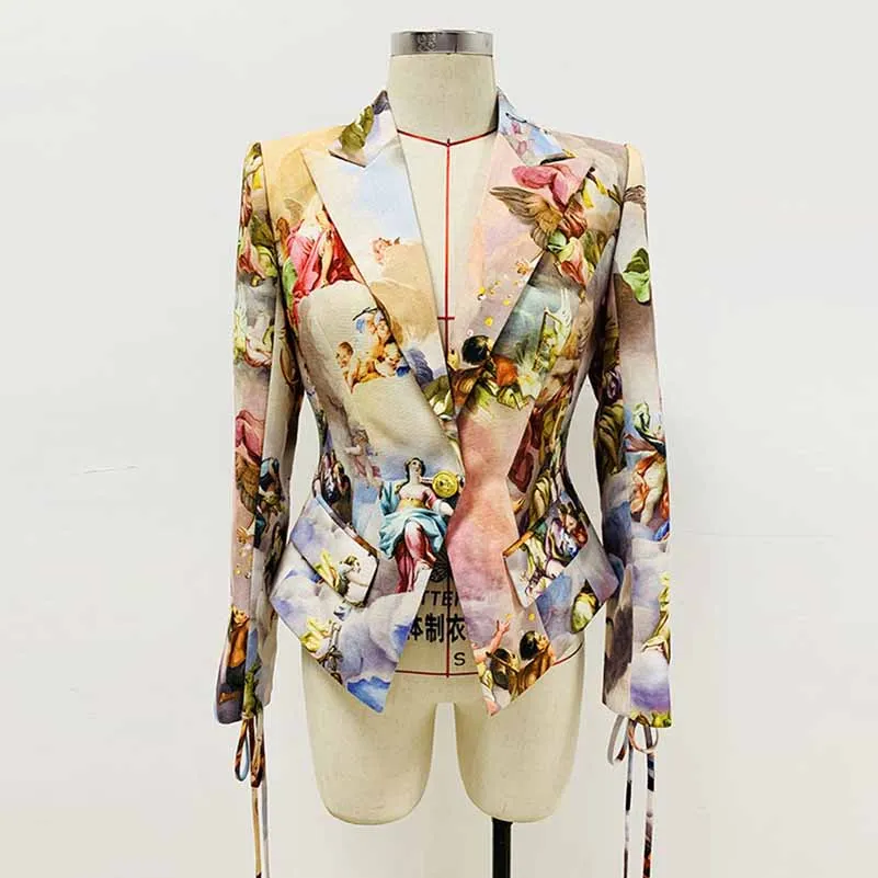 Women Print Linen Jacket