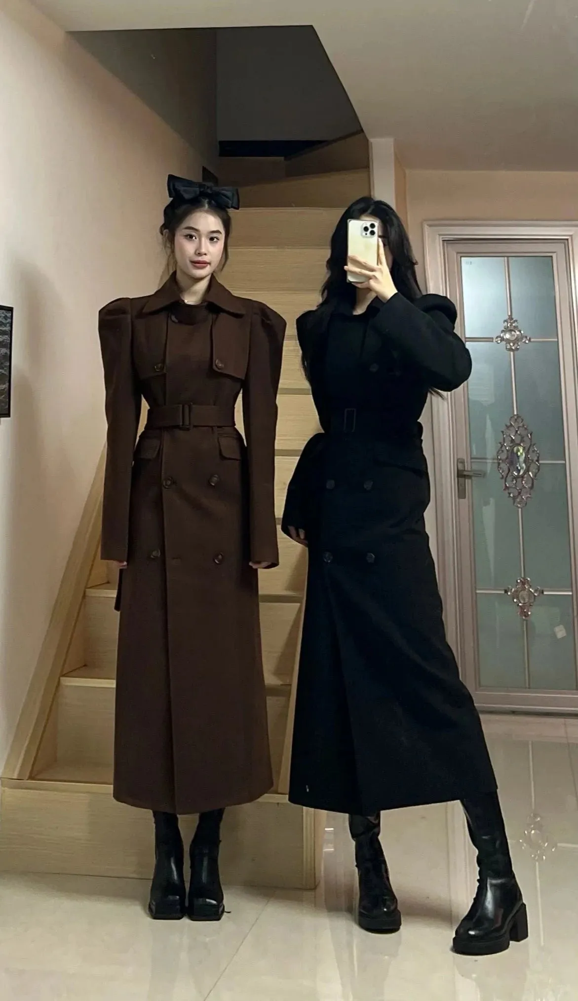 Women's Elegant Maxi Long Woolen Trench Coat