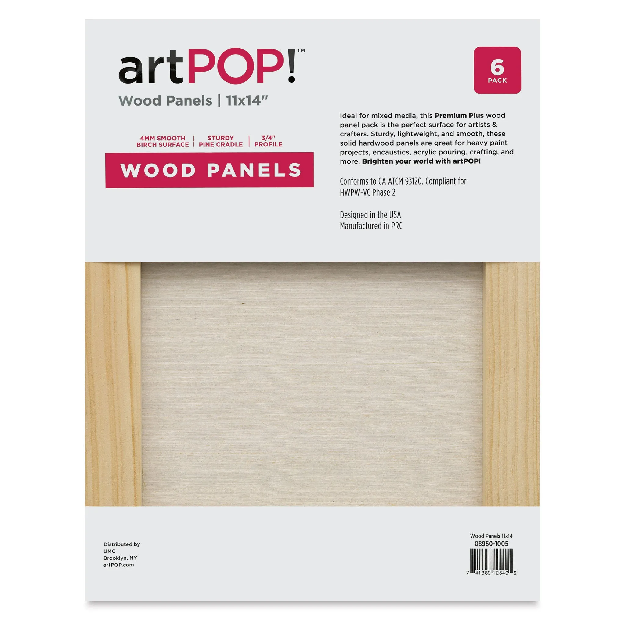 Wood Panel Pack - 11" x 14", Pkg of 6